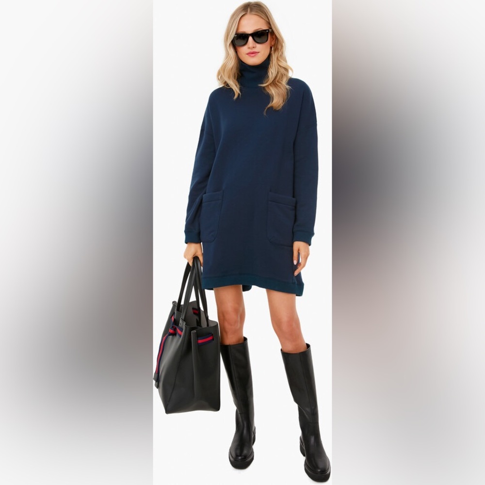 NWOT NEW Pomander Place Tuckernuck Porter Sweatshirt Mini Dress Navy Blue Small